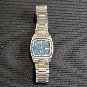 Seiko Silver Watch with Blue Dial